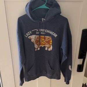Buckle Navy Blue Graphic Hoodie with Multi-Color Aztec Bear